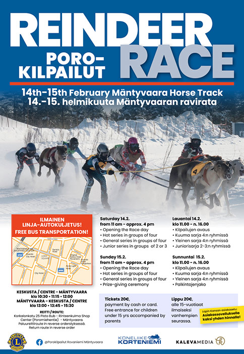 Reindeer race / Porokilpailut - tapahtumajuliste